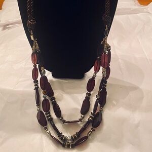 Chic Chocolate Beaded Necklace Long